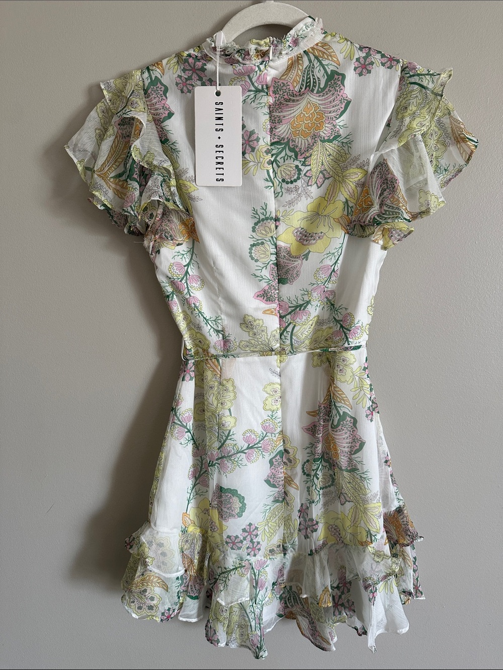 Brand New Ruffled Floral Mini Dress - Picture 10 of 11